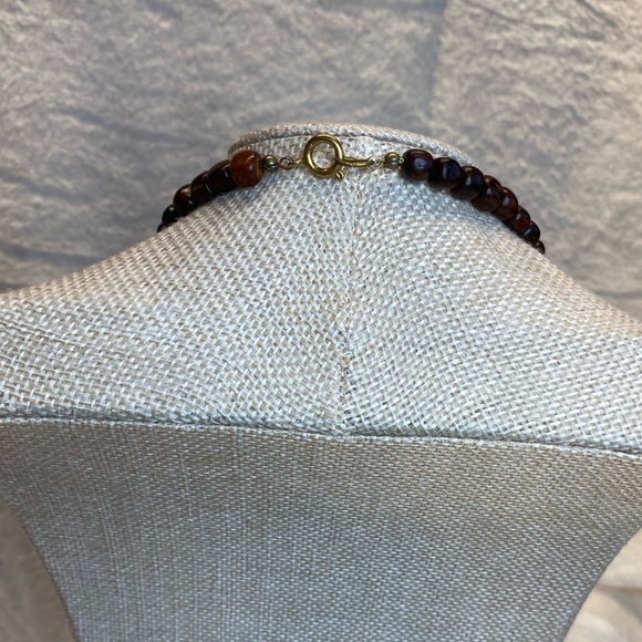 Vintage Ethnic Boho Tribal Wood Jewelry Handmade Necklace from Estate Sale 22.5” - Picture 4 of 7